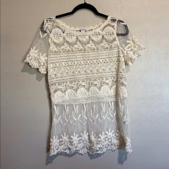 Sundance Cream Floral Lace Blouse - Picture 2 of 9